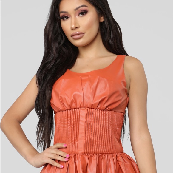 Fashion Nova Tops - NWT Fashion Nova Faux Leather Peplum Top